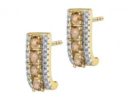 Kolczyki z żółtego złota z brylantami - 1,13 ct - próba 585. Żółte kolczyki Apart, z brylantem, złote. Za 7,690.00 zł.