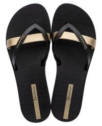 Japonki damskie Ipanema Kirei. Czarne klapki Ipanema, bez wzorów, z materiału, bez obcasa. Za 56.99 zł.