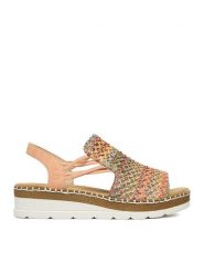 Rieker Sandały CEO-V1241-90 Kolorowy. Sandały Rieker, bez wzorów, z materiału, bez obcasa, na koturnie, bez zapięcia. Za 319.99 zł.