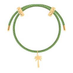 Bransoletka Liana w kolorze zielonym z pozłacaną zawieszką w kształcie Palmy. Zielone bransoletki Lilou, pozłacane. Za 238.00 zł.