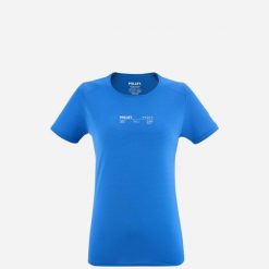 Koszulka damska z krótkim rękawem Millet Intense Essential Ts Ss W active fit. Niebieskie bluzki Millet, m, bez wzorów, z tkaniny, sportowe, bez kołnierzyka, bez ramiączek. Za 159.00 zł.