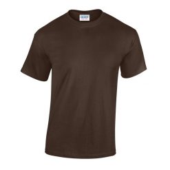 Ciężka Bawełniana Koszulka Unisex Dla Dorosłych. Brązowe bluzki GILDAN, m, bez wzorów, z bawełny, sportowe, bez kołnierzyka, bez ramiączek. Za 30.99 zł.
