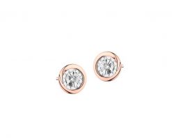 Kolczyki z różowego i białego złota z brylantami - 0,04 ct - próba 585. Białe kolczyki Apart, z brylantem, złote. Za 2,059.00 zł.
