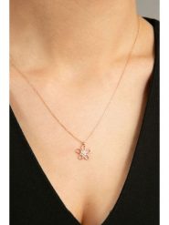 Miu Silver Pozłacany naszyjnik z zawieszką - dł. 42 cm rozmiar: onesize. Różowe naszyjniki Miu Silver, z cyrkonią, pozłacane. Za 69.99 zł.