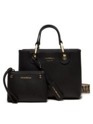 Emporio Armani Torebka EW000361 AF12103 MC032 Czarny. Czarne torebki klasyczne Emporio Armani, bez wzorów, ze skóry, bez dodatków. Za 869.99 zł.