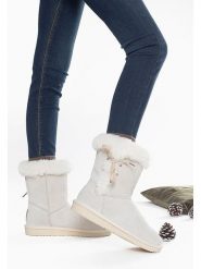 Gooce Skórzane kozaki zimowe "Alissa" w kolorze białym rozmiar: 37. Białe kozaki Gooce, na zimę, ze skóry, bez obcasa, bez zapięcia. Za 245.96 zł.