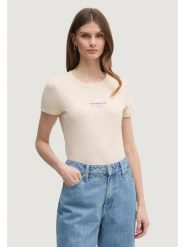 Calvin Klein Jeans T-Shirt Gradient Monologo J20J225252 Beżowy Slim Fit. Brązowe t-shirty Calvin Klein Jeans, s, bez wzorów, z bawełny, bez kołnierzyka, bez ramiączek. Za 99.99 zł.