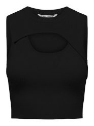 ONLY Top "Lizan" w kolorze czarnym rozmiar: XL. Czarne topy Only, xl, bez wzorów, bez kołnierzyka, bez ramiączek. Za 41.79 zł.