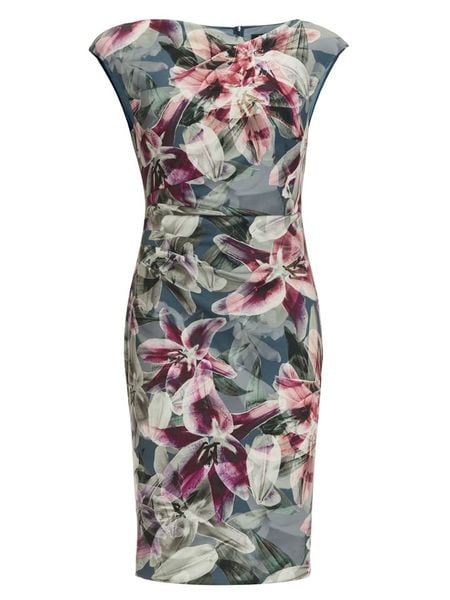 SWING Sukienka ze wzorem rozmiar: 48. Sukienki Swing, bez wzorów, bez kołnierzyka, bez ramiączek, midi. Za 224.95 zł.