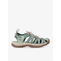 Sandały turystyczne damskie Keen Whisper. Zielone sandały Keen, bez wzorów, sportowe, bez obcasa, bez zapięcia. Za 308.99 zł.