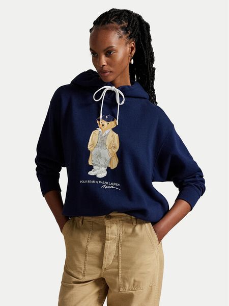 Polo Ralph Lauren Bluza 211971757001 Granatowy Relaxed Fit. Niebieskie bluzy Polo Ralph Lauren, xxs, bez wzorów, z bawełny, bez kaptura. Za 939.99 zł.