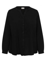 KAFFE curve Bluzka w kolorze czarnym rozmiar: 52. Czarne bluzki KAFFE curve, bez wzorów, z bawełny, bez kołnierzyka, bez ramiączek. Za 126.99 zł.