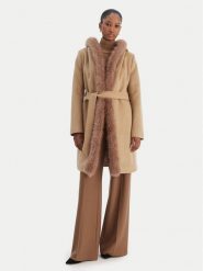 Rinascimento Płaszcz zimowy CFC0126714003 Beżowy Regular Fit. Brązowe płaszcze Rinascimento, na zimę, s, bez wzorów, z syntetyku, bez kaptura. Za 1,149.00 zł.