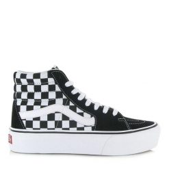 Buty Vans Checkerboard SK8-Hi Platform 2.0 Biały/Czarny. Czarne trampki Vans, bez wzorów, bez zapięcia. W wyprzedaży za 354.90 zł.