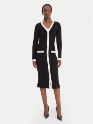 Guess Sukienka dzianinowa W6RK38 Z3HP2 Czarny Regular Fit. Czarne sukienki Guess, xl, z aplikacjami, z dzianiny, bez kołnierzyka, bez ramiączek. Za 619.99 zł.