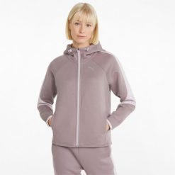 Bluza dresowa damska Puma EVOSTRIPE. Fioletowe bluzy Puma, na zimę, m, bez wzorów, z dresówki, bez kaptura. Za 213.99 zł.