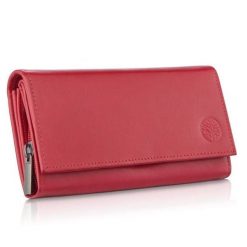 Portfel skórzany Betlewski BPD-NVTC-12 RED czerwony. Czerwone portfele Betlewski, bez wzorów, ze skóry. Za 159.00 zł.