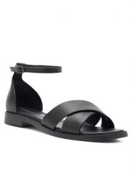 Lasocki Sandały ELE RST-ELE-06 Czarny. Czarne sandały Lasocki, bez wzorów, ze skóry, bez obcasa, na płaskiej podeszwie, bez zapięcia. Za 199.99 zł.