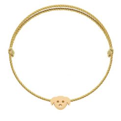 Bransoletka z pozłacanym pieskiem Etincelle na grubym złotym sznurku premium. Żółte bransoletki Lilou, pozłacane. Za 98.00 zł.