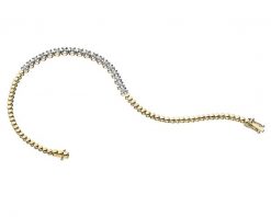 Bransoletka z żółtego złota z brylantami - 18 cm - 0,29 ct - próba 585. Żółte bransoletki Apart, z brylantem, złote. Za 8,690.00 zł.