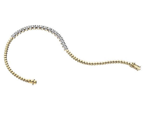 Bransoletka z żółtego złota z brylantami - 18 cm - 0,29 ct - próba 585. Żółte bransoletki Apart, z brylantem, złote. Za 8,990.00 zł.