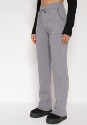 Szare Sweterkowe Spodnie z Wełną z Ozdobnymi Kieszeniami Monilana. Szare spodnie materiałowe Born2be, na co dzień, l, bez wzorów, z jeansu. Za 79.99 zł.