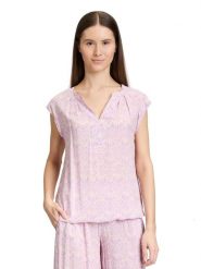 CARTOON Bluzka w kolorze jasnoróżowym rozmiar: 42. Różowe bluzki Cartoon, bez wzorów, z wiskozy, bez kołnierzyka, bez ramiączek. Za 113.90 zł.