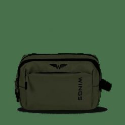 WINGS Kosmetyczka podróżna ROOK dark green. Zielone kufry i kosmetyczki Wings, bez wzorów, z materiału, duże, bez dodatków. Za 89.90 zł.