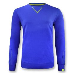 Bluza damska z bawełny NEBI jasnoniebieska. Niebieskie bluzy LEGEA, z aplikacjami, z bawełny, bez kaptura. W wyprzedaży za 72.00 zł.