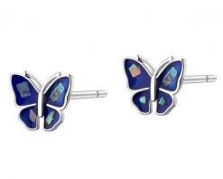 Kolczyki srebrne z emalią - motyle. Szare kolczyki Apart, srebrne. Za 89.00 zł.