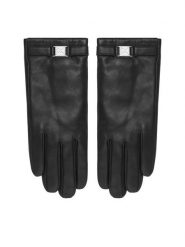 Calvin Klein Rękawiczki Damskie LV04F9012G Czarny. Czarne rękawiczki Calvin Klein, bez wzorów, ze skóry. Za 350.99 zł.