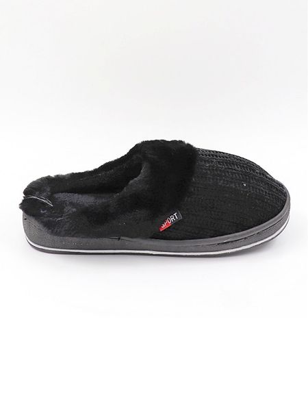Confly Kapcie w kolorze czarnym rozmiar: 38/39. Czarne obuwie domowe Confly, bez wzorów, z okrągłym noskiem, bez zapięcia. Za 65.54 zł.