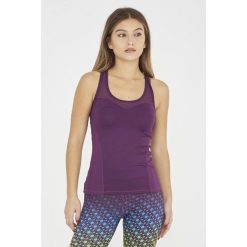 Top fitness damski ZERL fioletowy. Fioletowe topy ELPLAYER, bez wzorów, z elastanu, bez kołnierzyka, bez ramiączek. Za 69.00 zł.