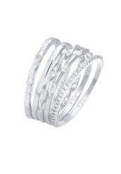 Elli Damskie zestaw pierścionków 5 części Basic Minimal Trend filigranowy w pozłacanym srebrze 925 Sterling Silver Pierścionki 1 ct. Szare pierścionki Elli, pozłacane. Za 368.99 zł.