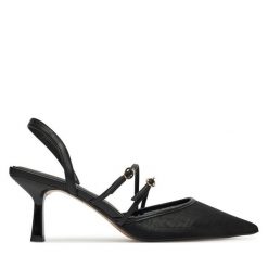 Sandały Aldo. Czarne sandały Aldo, bez wzorów, bez obcasa, na szpilce, bez zapięcia. Za 379.99 zł.