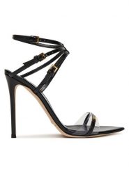 Elisabetta Franchi Sandały SA49L61E2 Czarny. Czarne sandały Elisabetta Franchi, bez wzorów, ze skóry, bez obcasa, na szpilce, bez zapięcia. Za 1,806.99 zł.