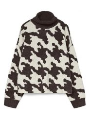 Vero Moda Golf w kolorze kremowo-ciemnobrązowym rozmiar: L. Brązowe golfy Vero Moda, l, bez wzorów, z materiału, bez ramiączek. Za 126.75 zł.