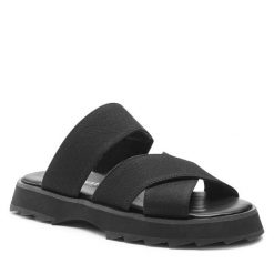 Sandały EMU Australia. Czarne sandały EMU Australia, bez wzorów, bez obcasa, na płaskiej podeszwie, bez zapięcia. Za 419.99 zł.