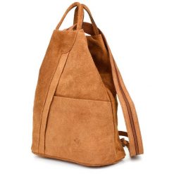 Camel Vera Pelle Włoski Plecak Skórzany Damski Mały T53. Brązowe plecaki Vera pelle, bez wzorów, ze skóry. Za 143.98 zł.