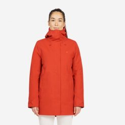 Parka żeglarska damska Tribord Sailing 500 ciepła. Czerwone parki TRIBORD, m, z materiału, sportowe, bez kaptura. Za 399.99 zł.