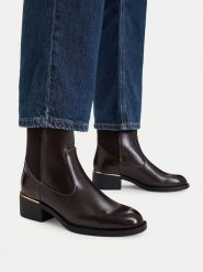 MEXX Botki CEO-HY25809-1 Brązowy ciemny. Brązowe botki Mexx, bez wzorów, ze skóry, bez obcasa, na słupku, bez zapięcia. Za 249.99 zł.