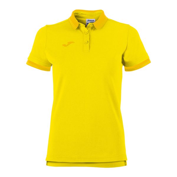 Koszulka polo do tenisa damska Joma Bali II. Żółte bluzki Joma, l, bez wzorów, sportowe, bez kołnierzyka, bez ramiączek. W wyprzedaży za 126.90 zł.