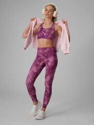 4F Legginsy treningowe szybkoschnące damskie - fioletowe S. Fioletowe legginsy 4f, l, bez wzorów, z podwyższonym stanem. Za 149.99 zł.