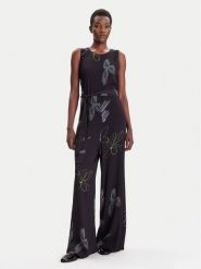 Desigual Kombinezon Art Floral 25WWPW04 Czarny Regular Fit. Czarne sukienki Desigual, xl, bez wzorów, z wiskozy, bez kołnierzyka, bez ramiączek. Za 589.99 zł.