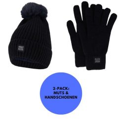 Zestaw termiczny Damskie rękawiczki/czapka Rozmiar uniwersalny. Niebieskie czapki HEAT KEEPER, bez wzorów, z materiału. Za 185.79 zł.