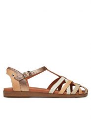 Pikolinos Sandały W8Q-0803Clc1 Złoty. Żółte sandały Pikolinos, bez wzorów, ze skóry, bez obcasa, na płaskiej podeszwie, bez zapięcia. Za 359.99 zł.