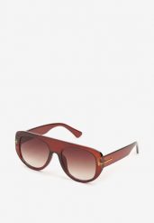 Brązowe Okulary Przeciwsłoneczne z Filtrem UV i Szeroką Oprawką Frozea. Brązowe okulary przeciwsłoneczne Born2be, bez wzorów, eleganckie. Za 19.99 zł.