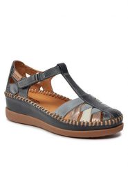 Pikolinos Sandały Cadaques W8K-0705C1 Niebieski. Niebieskie sandały Pikolinos, bez wzorów, ze skóry, bez obcasa, na płaskiej podeszwie, bez zapięcia. Za 359.99 zł.