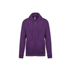 Bluza z kapturem i zamkiem błyskawicznym Kariban. Fioletowe bluzy KARIBAN, uniwersalny, bez wzorów, z bawełny, z kapturem. Za 195.50 zł.