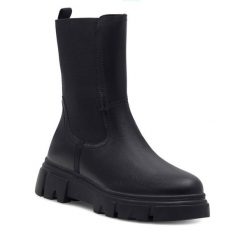 Botki Lasocki. Czarne botki Lasocki, bez wzorów, bez obcasa, na płaskiej podeszwie, bez zapięcia. Za 249.99 zł.